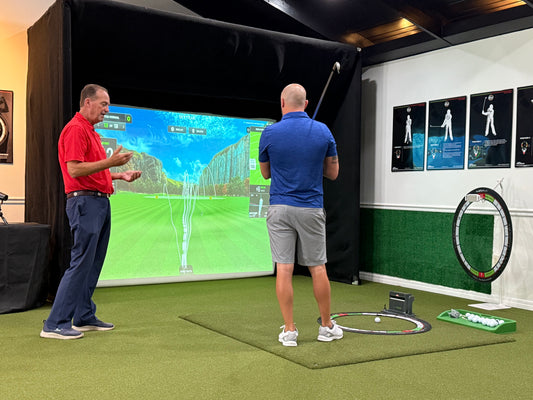Private golf lesson with Golf Clock Visual Training System